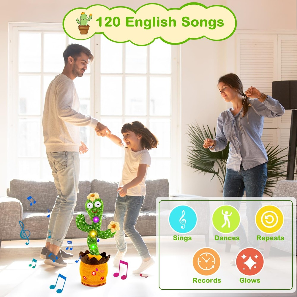 Dancing Talking Cactus Toy, Singing, Repeating Cactus, Funny Dancing Talking ...