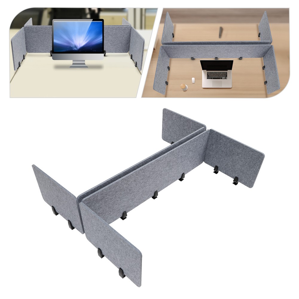 Clamp-On Acoustic Desk Divider Privacy Panel for Productive Workspaces