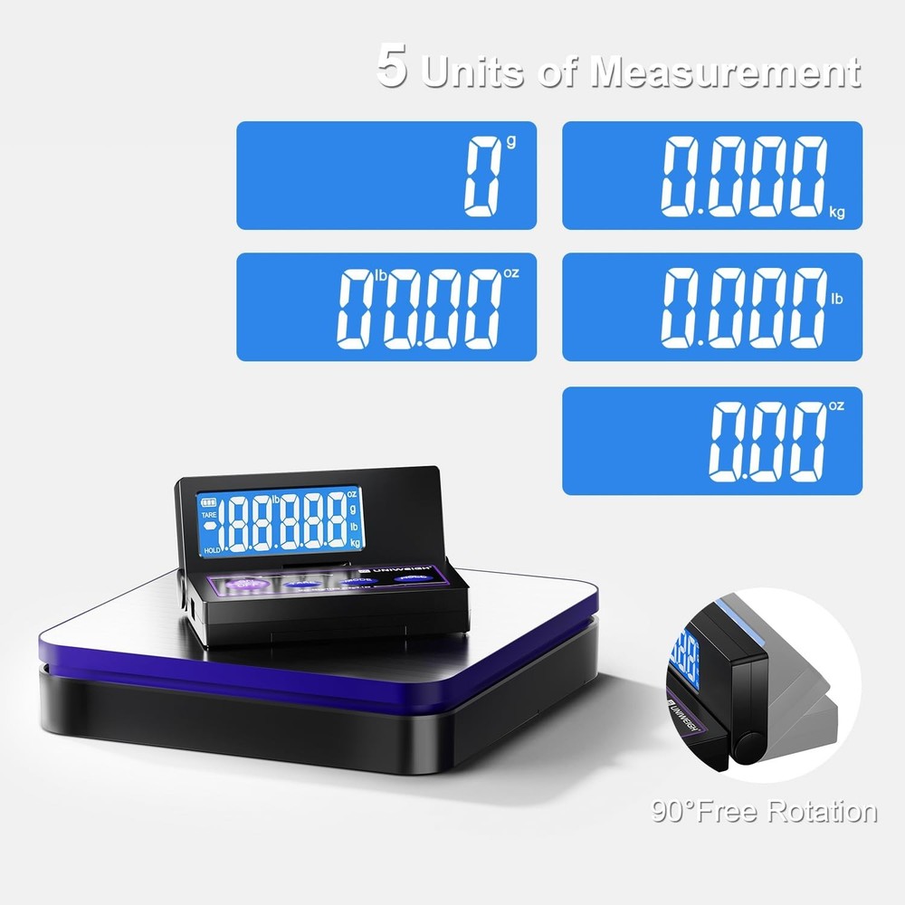 Digital Wireless Shipping Postal Scale 110lbs/0.1oz Accurate,Foldable LCD,Pac...