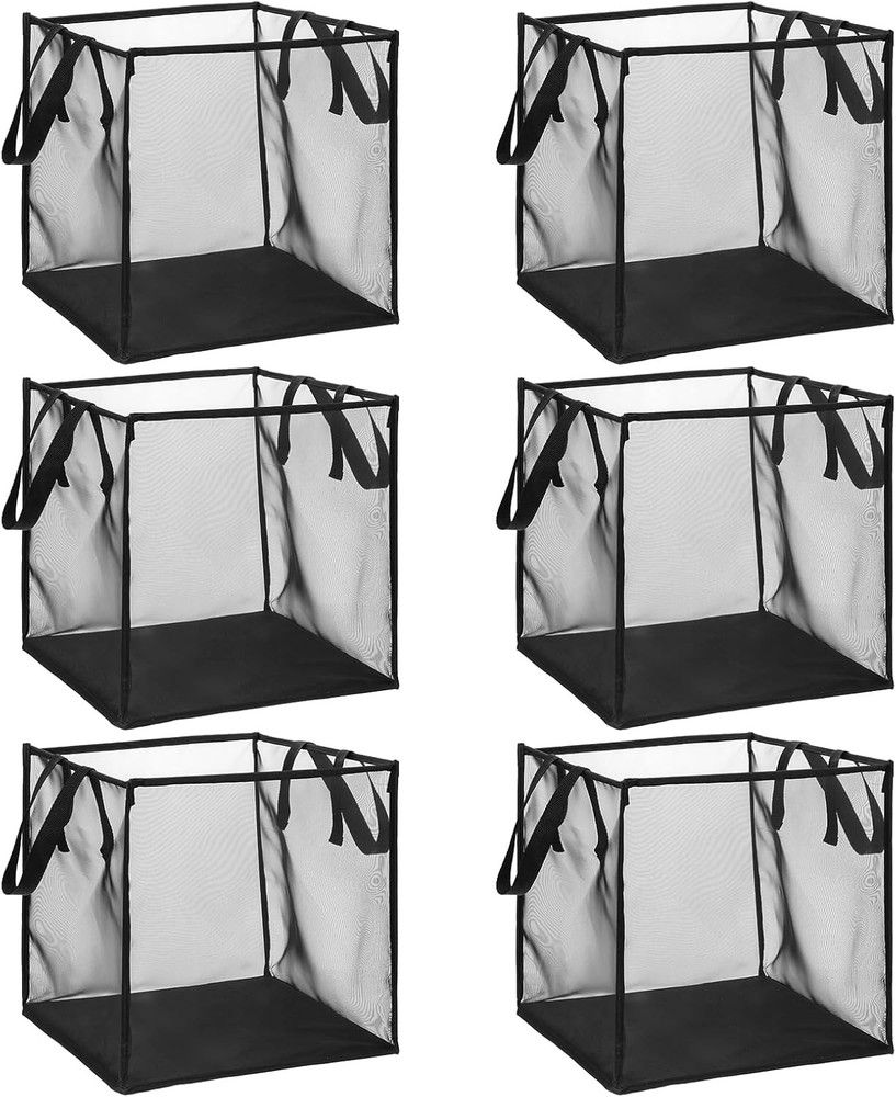 6 Pack Popup Laundry Hamper Collapsible Mesh Laundry Baskets with Handles, Porta