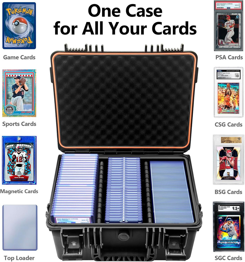 Graded Card Storage Box for Baseball - Trading Card Storage Box with Adjustable