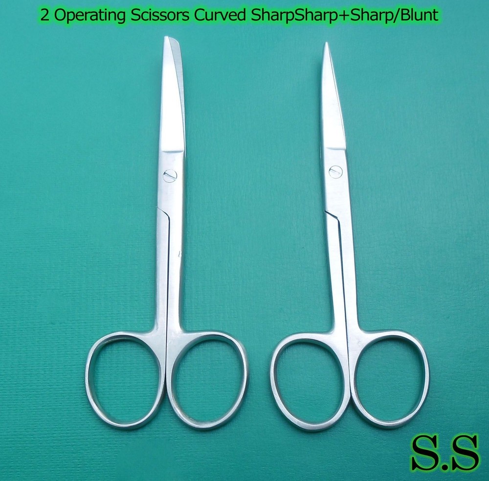 2 OPERATING DISSECTING SCISSORS 4.5"CURVED SHARP/SHARP SHARP/BLUNT