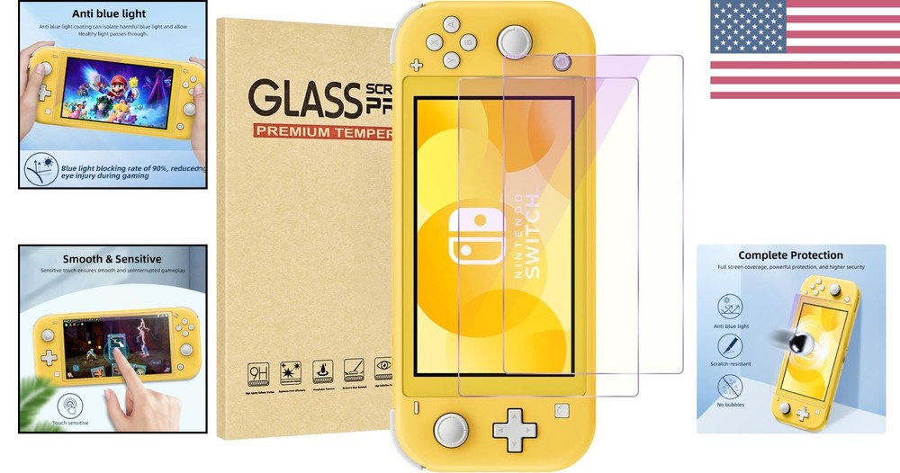 Blue Light Blocking Screen Protectors for Switch Lite 5.5” - 9H Hardness