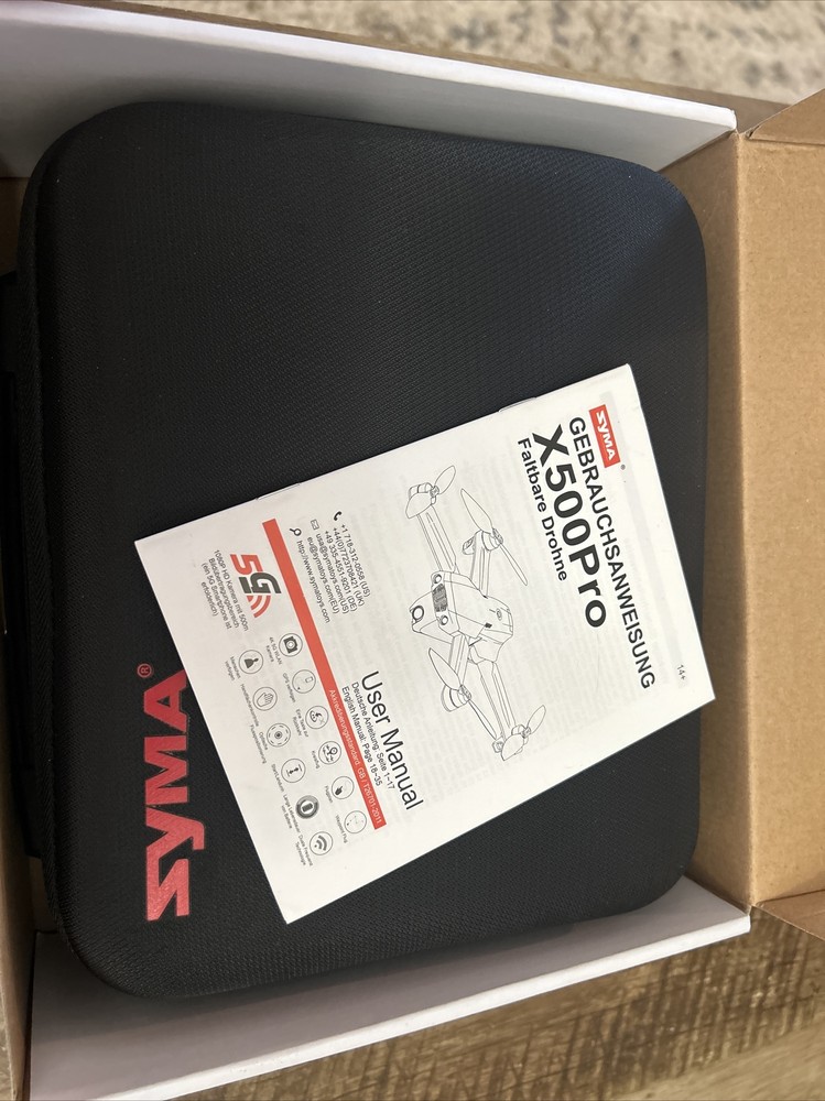SYMA X500 PRO FOLDABLE DRONE W/ CAMERA AND CONTROLLER 2 BATTERIES IN CASE MANUAL