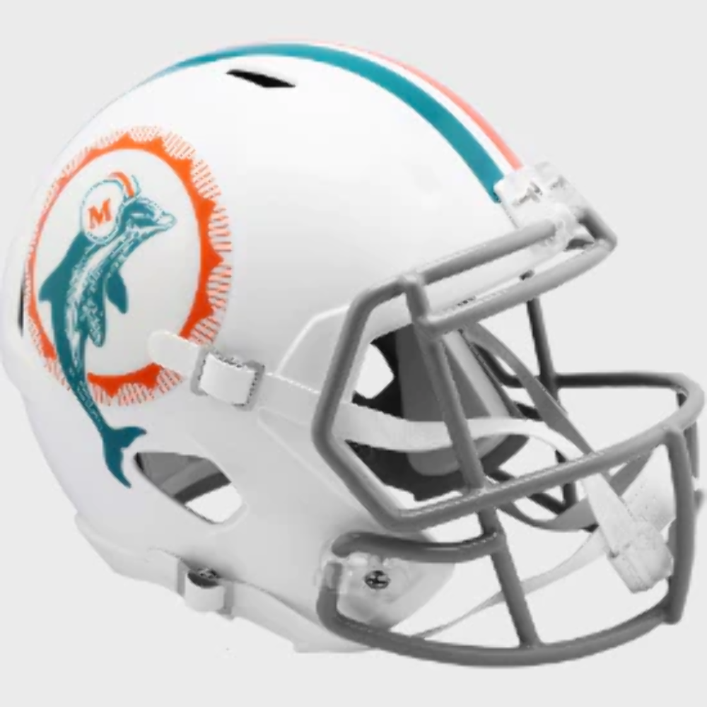 Miami Dolphins Full Size 1972 Speed Replica Throwback Helmet - NFL.