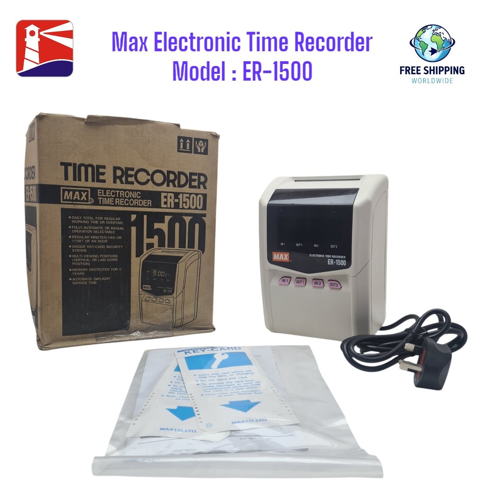 Max ER-1500 Electronic Time Recorder. Made in Japan