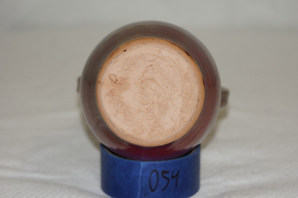 Ruby Red and Brown Two-Handled Vase