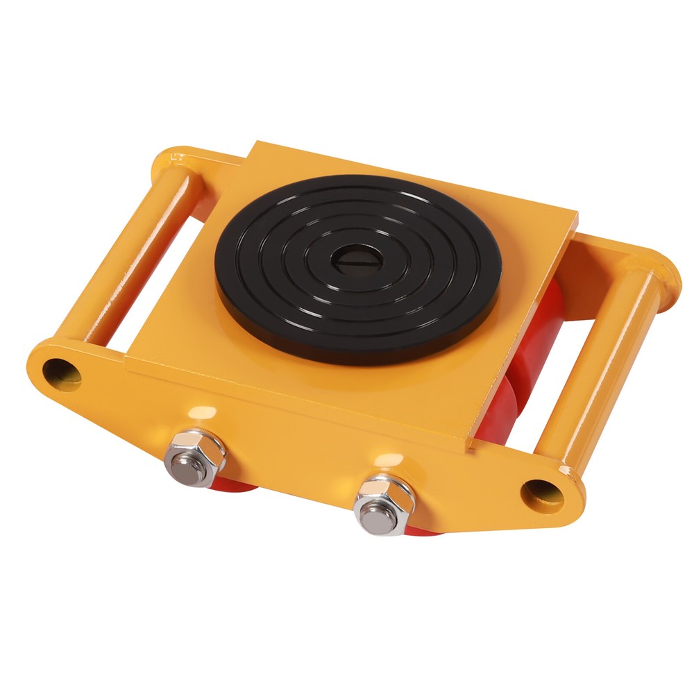 Machinery Movers w/ 360°Rotation Cap 13200lbs 6T 4 Rollers Machine Cargo Trolley