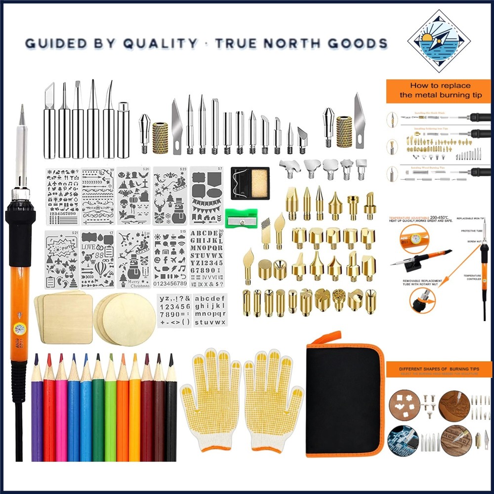 110-Piece Wood Burning Kit with Adjustable Temperature for Crafting Projects