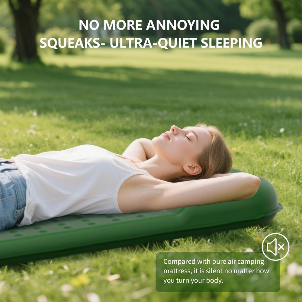 Memory Sleeping Pad, Compact Thick Foam Sleeping Mats with Pillow, 9.5 R-Value I
