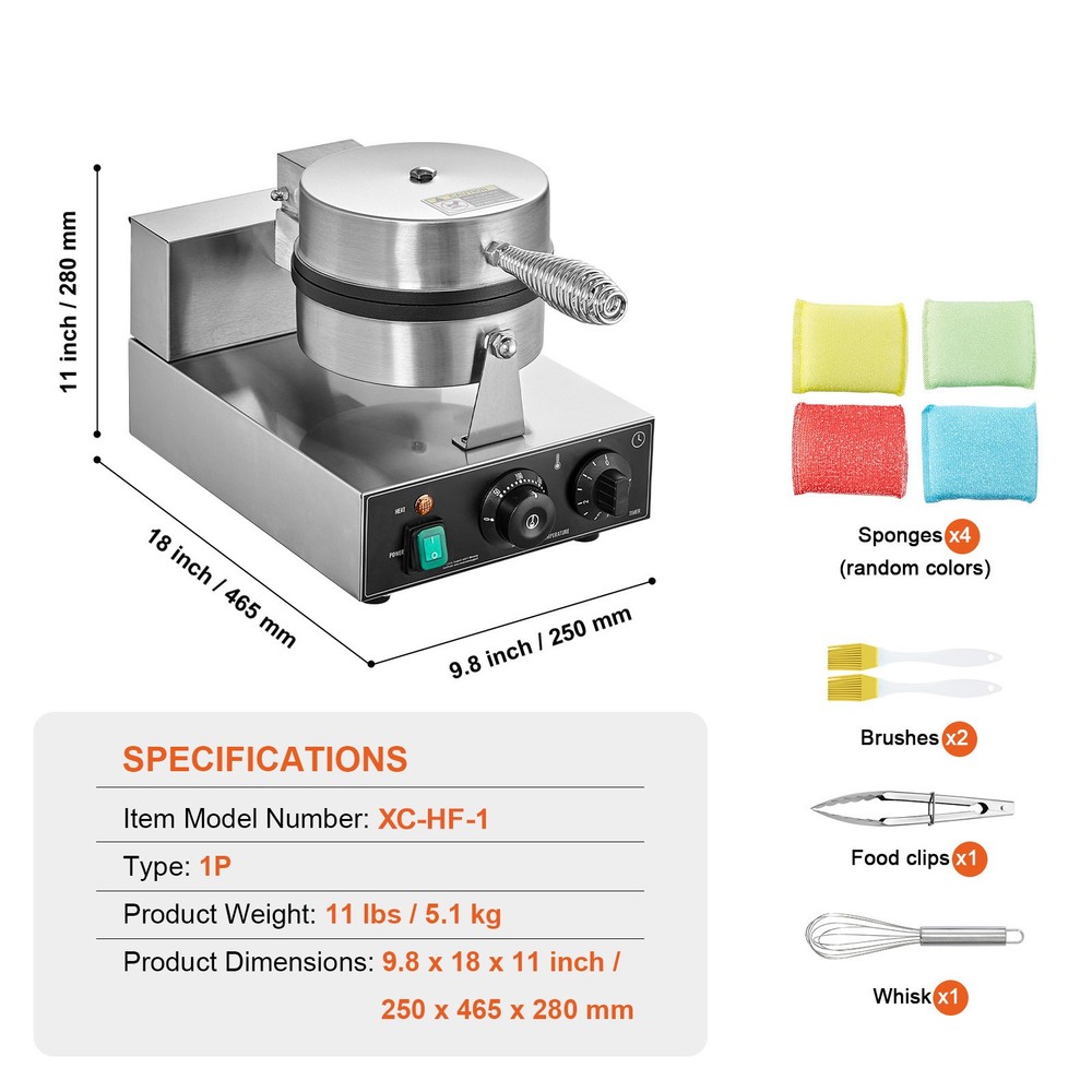 Uimoso Round Waffle Maker Machine with Non-Stick Surface, 1230W