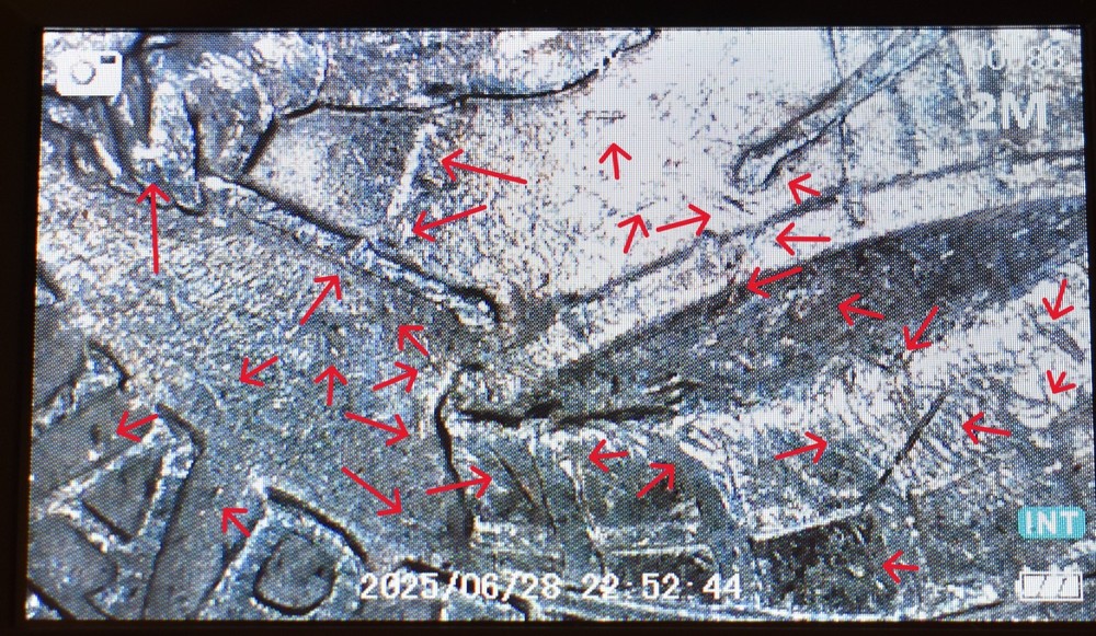 Bicentennial Quarter Error Stike Through with Die Cracks, Chips Closed AM+