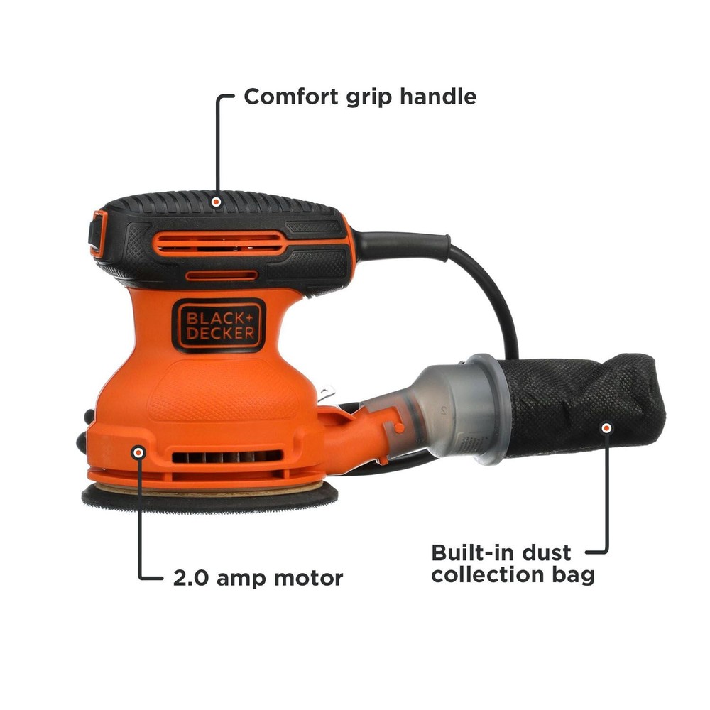 BLACK+DECKER Random Orbit Sander, 5-Inch - BDERO100