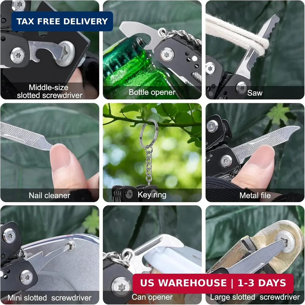2PCS Bovgero Mini Multitool Pliers 15 in 1, Handmade Multi Tool Plier, Premium