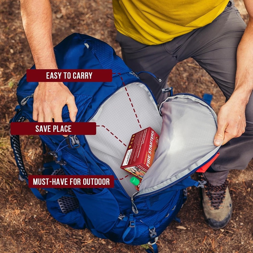 64-Pack Fire Starter Squares - Quick, Safe & Portable Ignition Solution