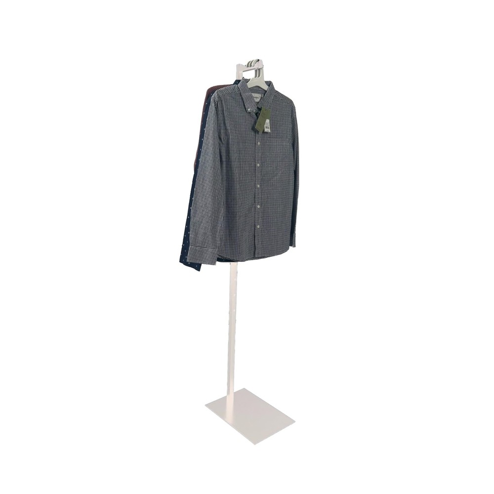 SSWBasics Adjustable White Costumer Stand – Single Arm Clothes Rack - Retail