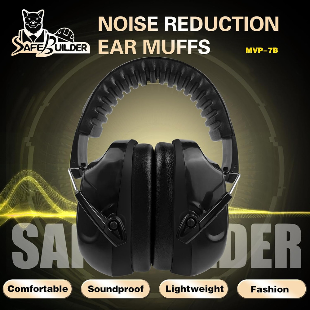 Noise Reduction Ear Muffs 33dB Adjustable Safety Hearing Protect. Shooting Work