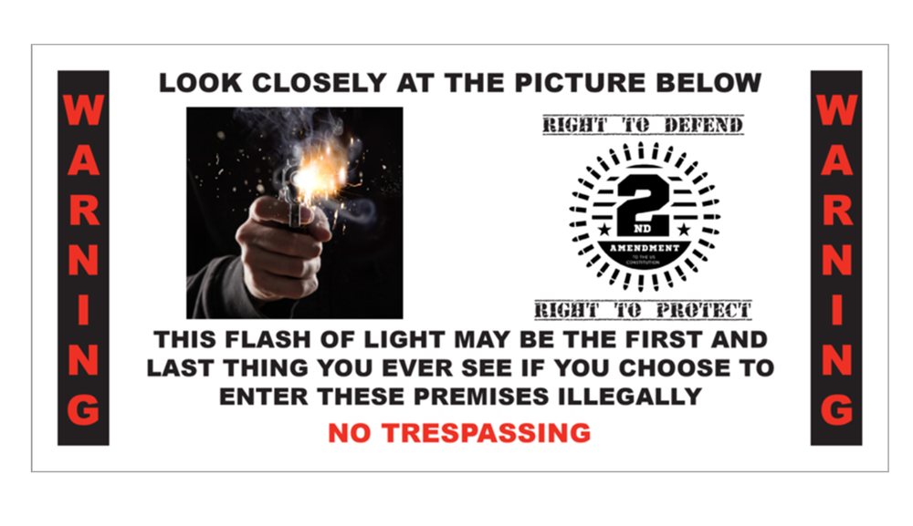 Gun Flash Warning 2nd Amendment Security Warning Stickers / 6 Pack + FREE Ship