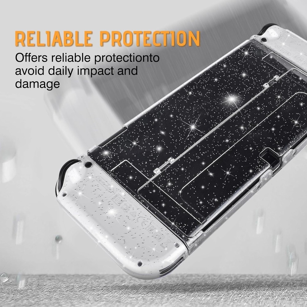 Protective Glitter Case Compatible with Switch OLED Console - Updated Version...