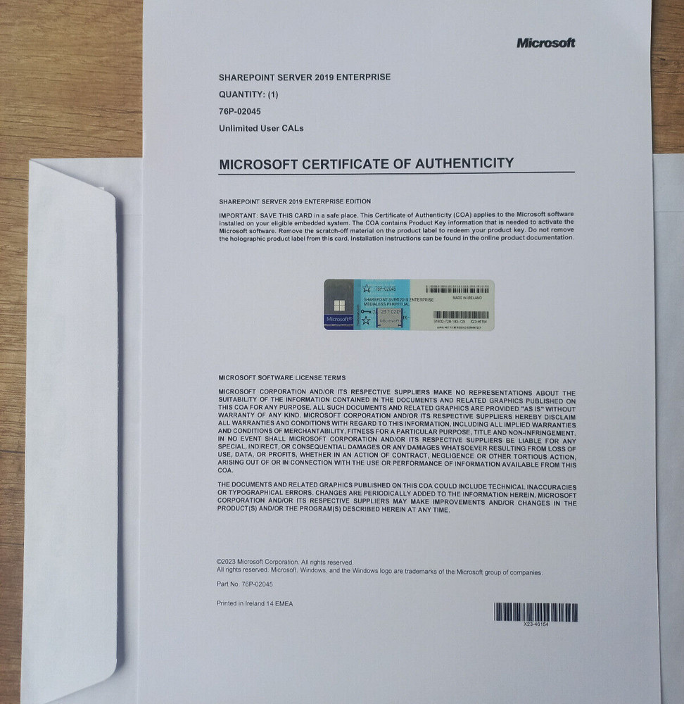 SharePoint Server 2019 Enterprise + Project Server Unlimited CALs 76P-02045