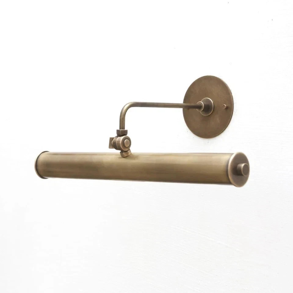 Brass Picture Light Vintage Antique Picture Wall Light / Solid Brass
