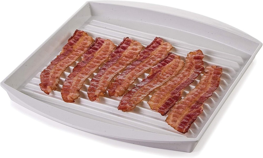 Progressive International Prep Solutions Microwavable Bacon Grill, White, New