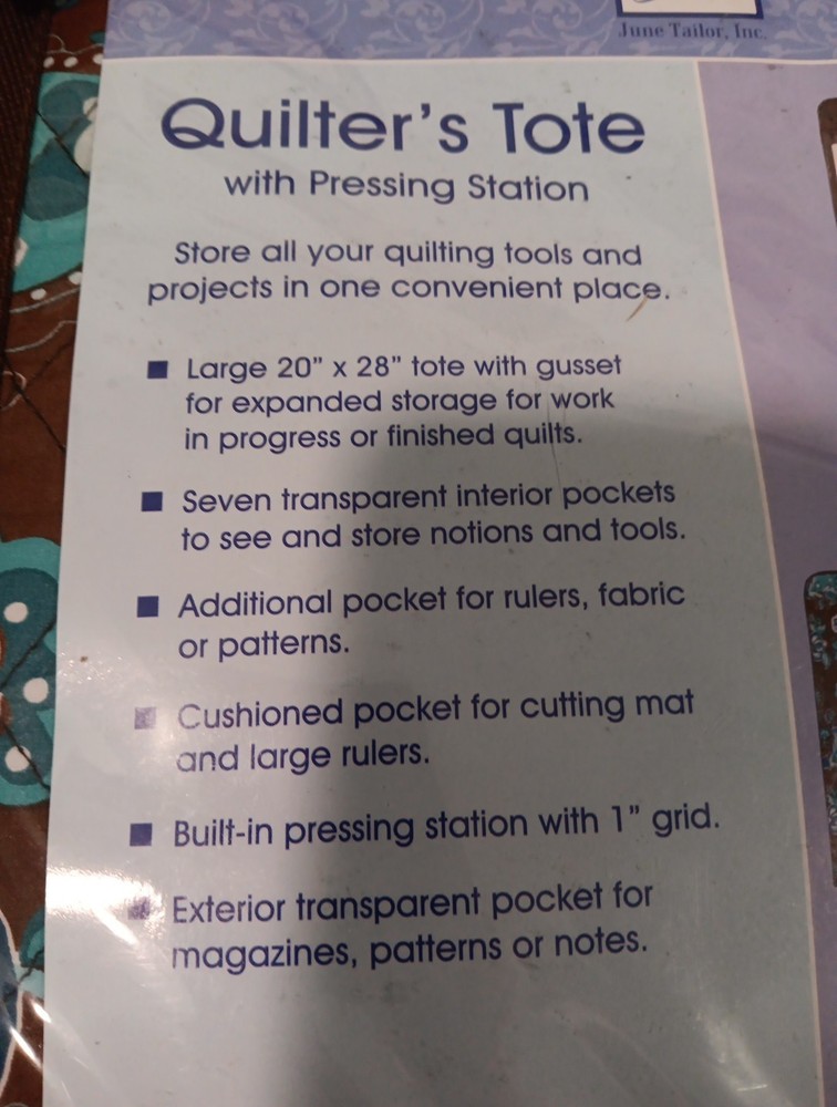 Tailor Quilters Tote With Pressing Station