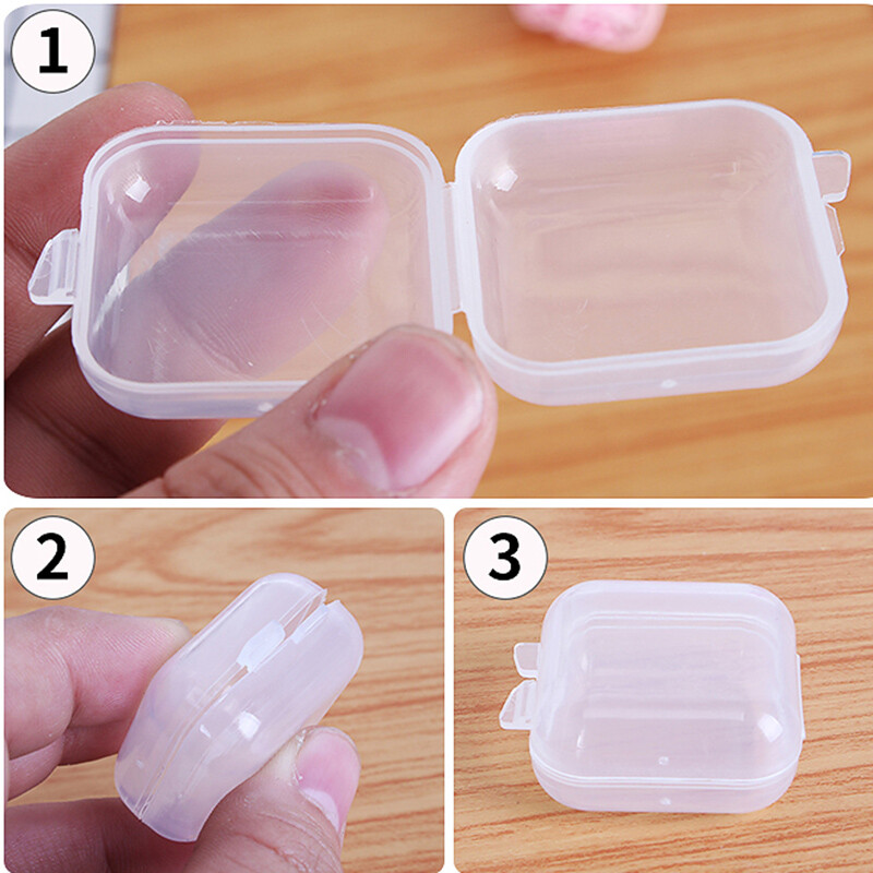 50/100PCS Mini Plastic Boxes Clear Small Jewellery Storage Container Empty Box