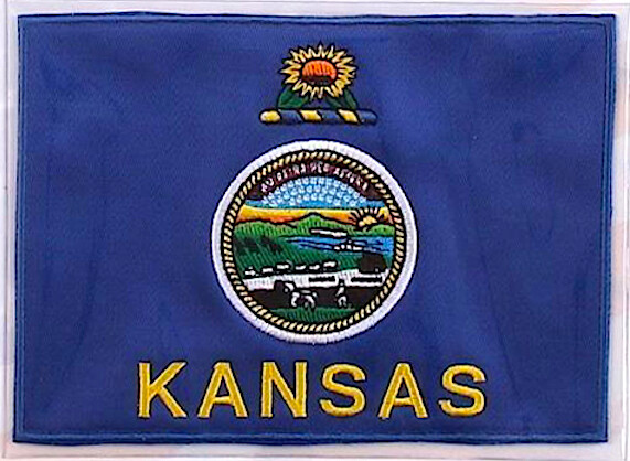 KANSAS ~ Willabee & Ward STATE FLAG PATCH United States Collection ~ PATCH ONLY