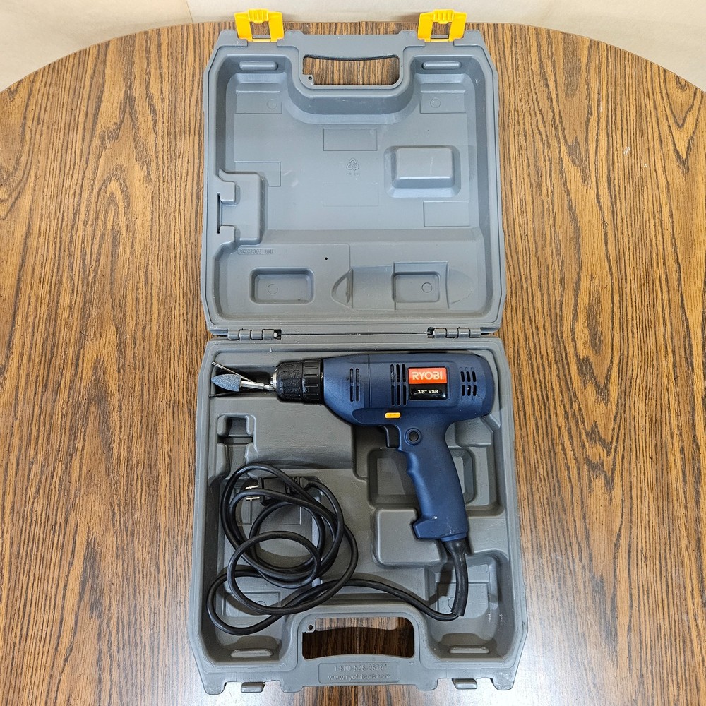 Blue Ryobi D40 3/8 VSR Corded Drill with Case