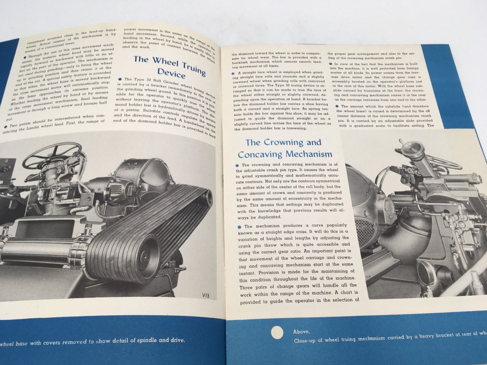 1946 Landis Type 30 Roll Grinders Sales/Specification Brochure