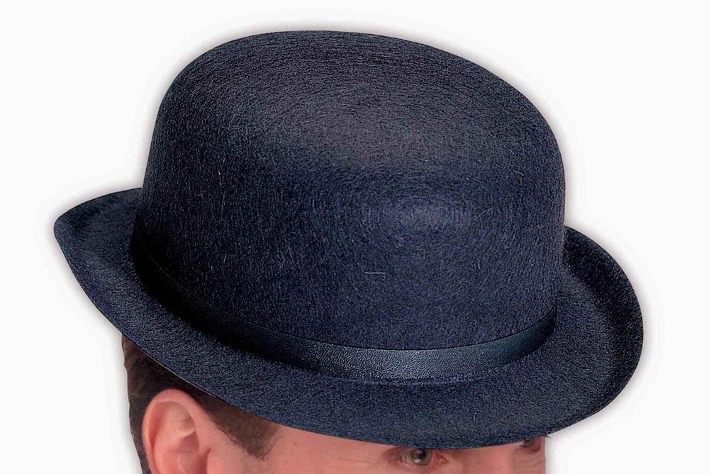 Black Felt Derby Costume Hat Standard