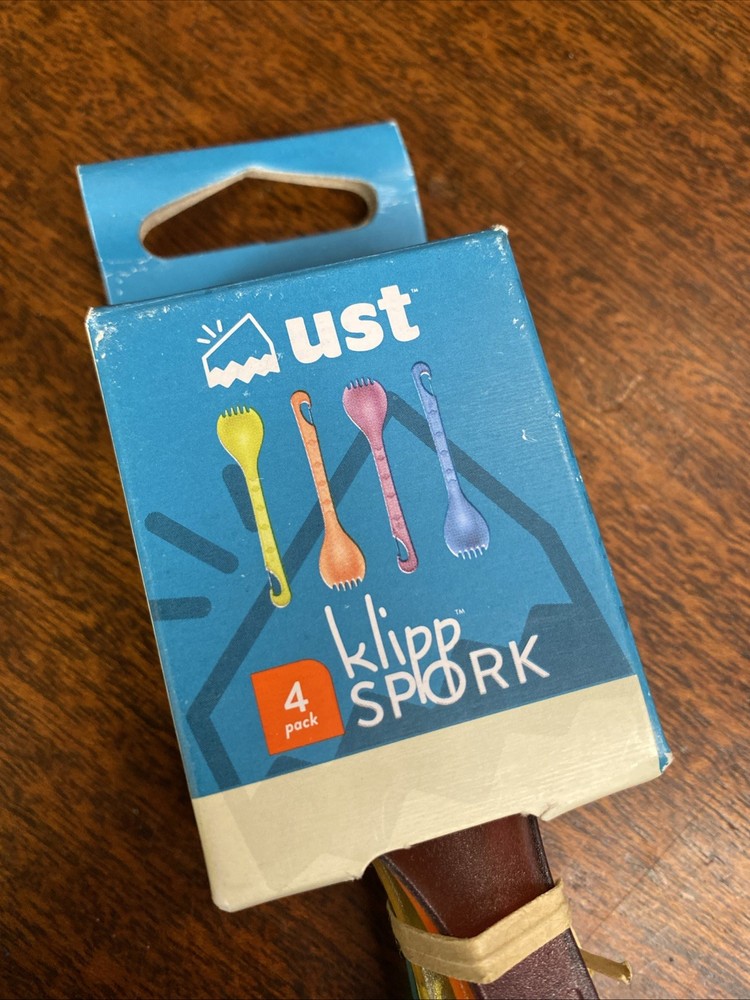 UST Klipp Spork Set - 4 Pack Compact Durable Silicone Utensils for Camping Hike
