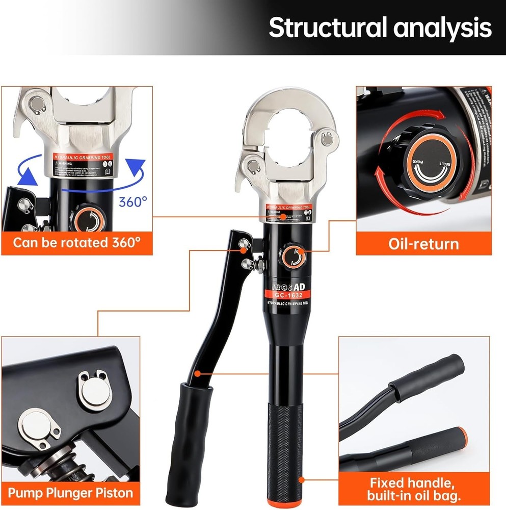 Hydraulic Pipe Fittings Crimper Tool with Various Sized Dies
