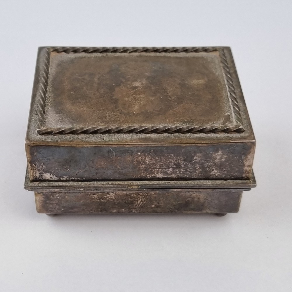 Vintage Solid Silver Box 6.5cm Wide London 1961 Leonard William Burt