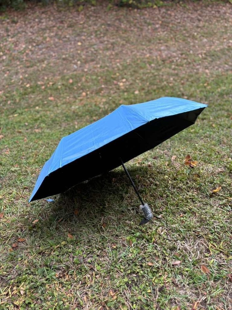 Full Automatic Three-Fold Umbrella – Windproof, Waterproof, Compact Sky Blue
