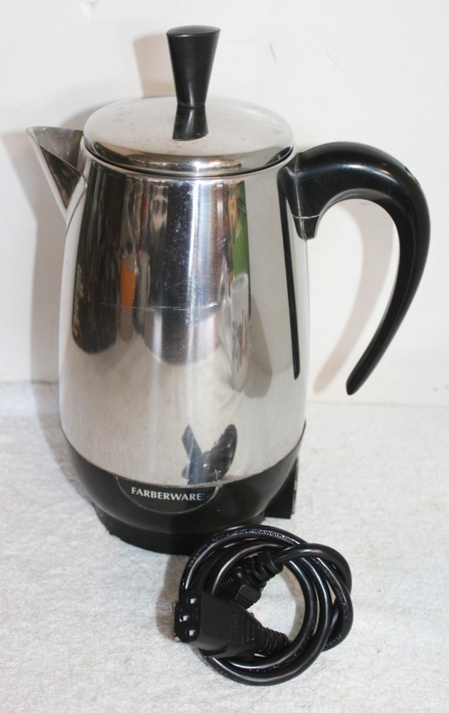 Vintage Farberware 8 Cup CFCP280 Coffee Perculator ~ Compete Working ~ READ