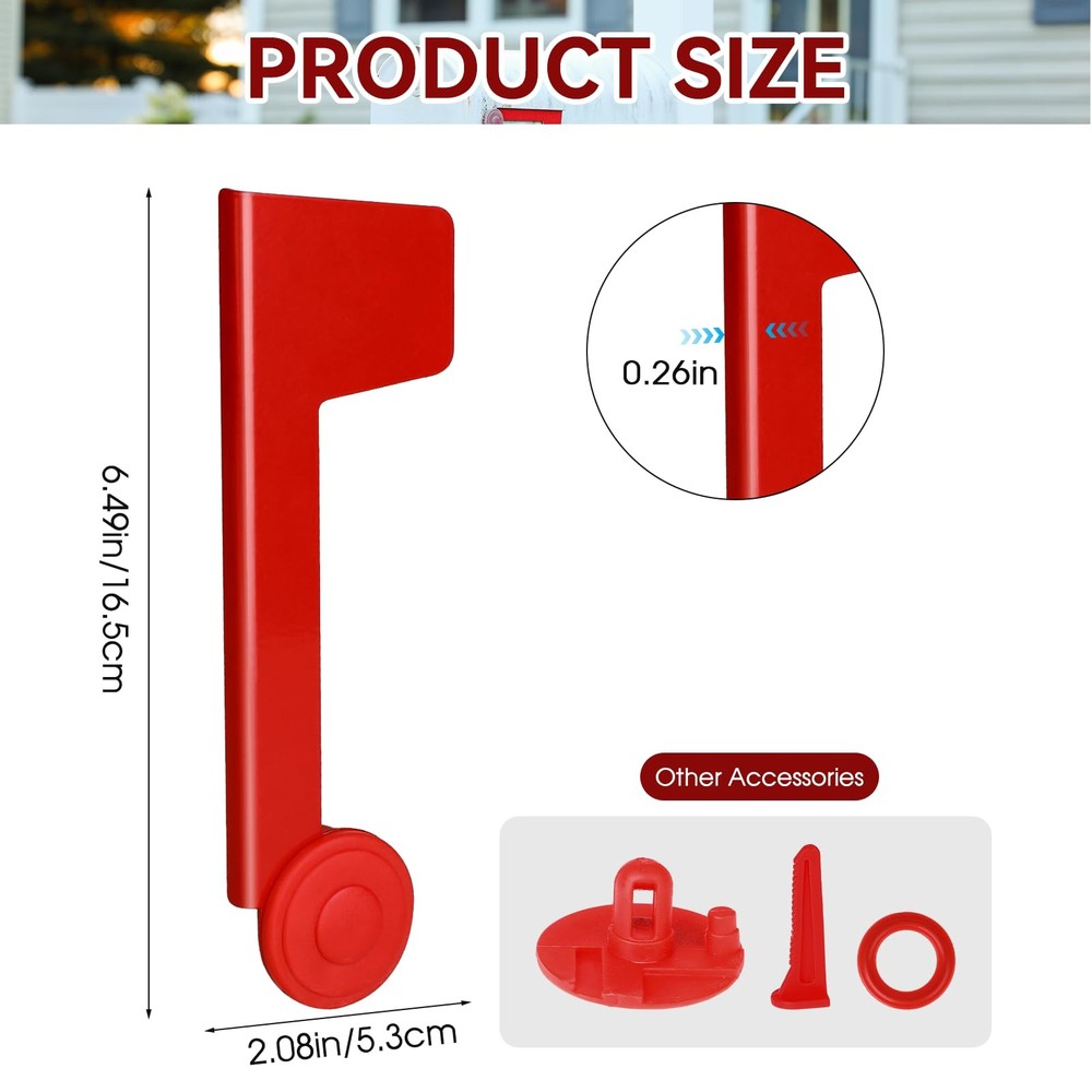 Mailbox Replacement Flag Kit Red Holder, Professional Style - B