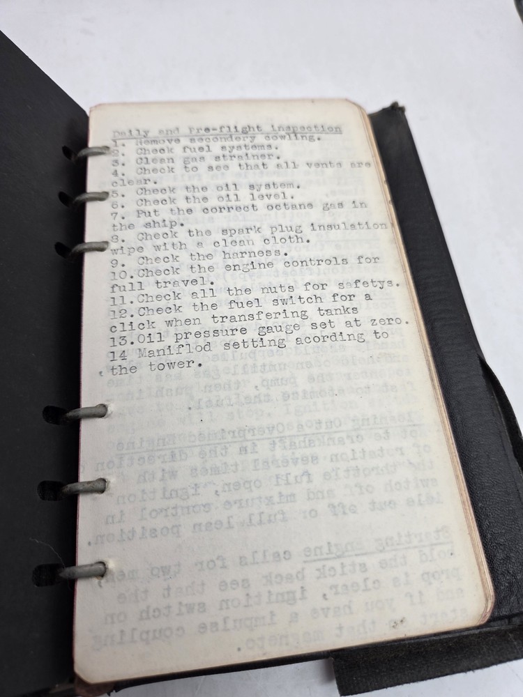 Vintage Airplane Maintenance Manual and Notes from Training? Maybe WW2?