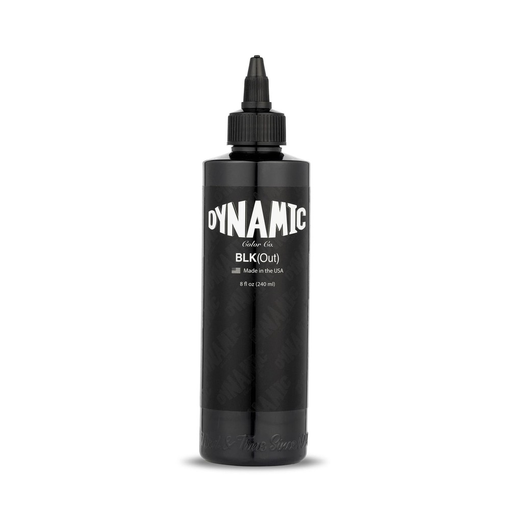 Dynamic Color Co - BLKout Tattoo Ink, Solid Blackout & Heavy Work - 8oz Bottle