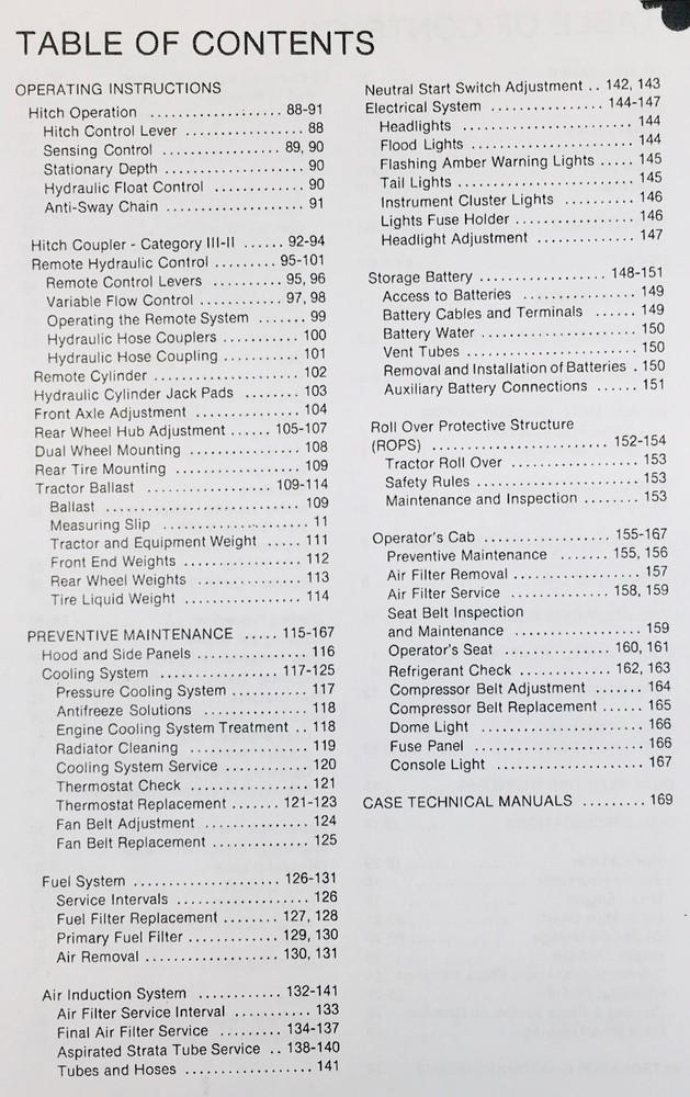 J I Case 2290 Tractor Operators Owners Manual Book Maintenance