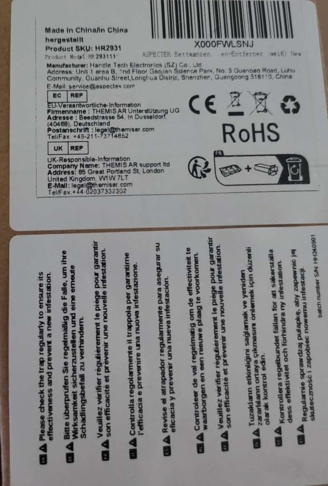 Bed Bug Trap, Bed Bug Interceptor, Bed Bug Traps (Pack of 4). Flea Traps, Safe E