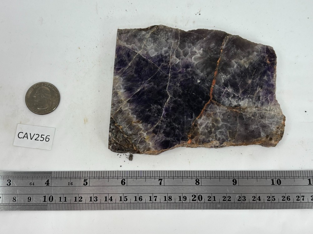 Deep Purple Chevron Amethyst Slab Cabbing Lapidary Combo Ship Avail