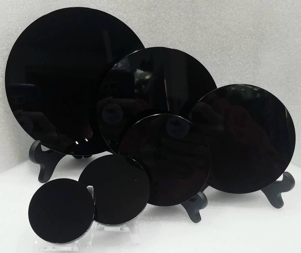 Black Obsidian Crystal Scrying Mirror Plate Crystal Divination Witchcraft Wicca