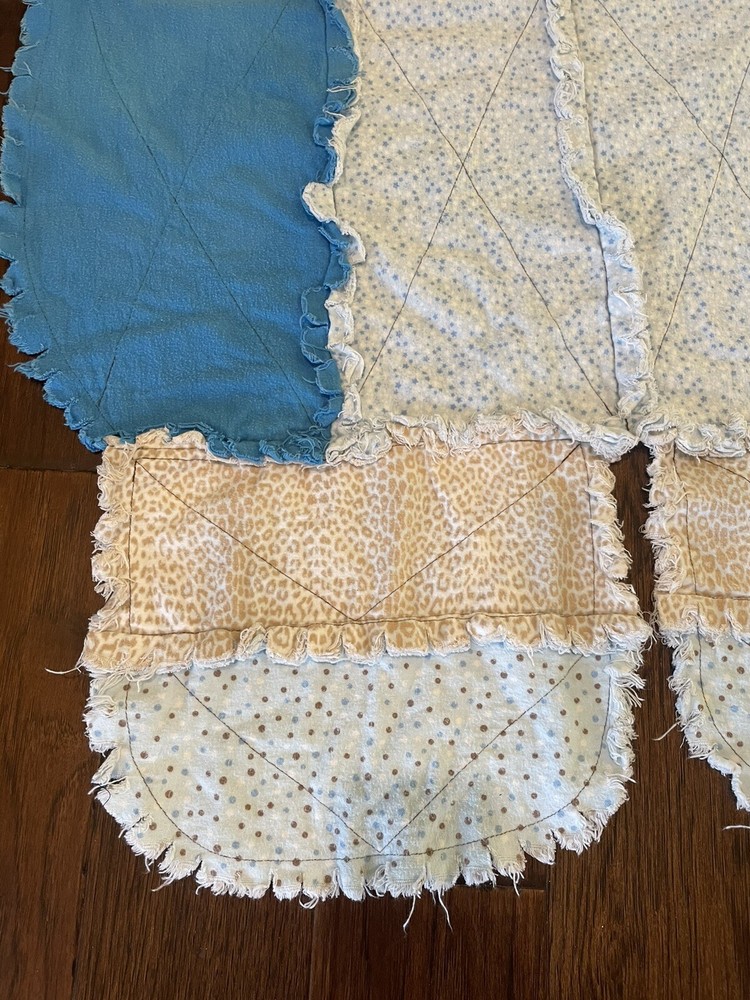 finished dog shaped rag quilt
