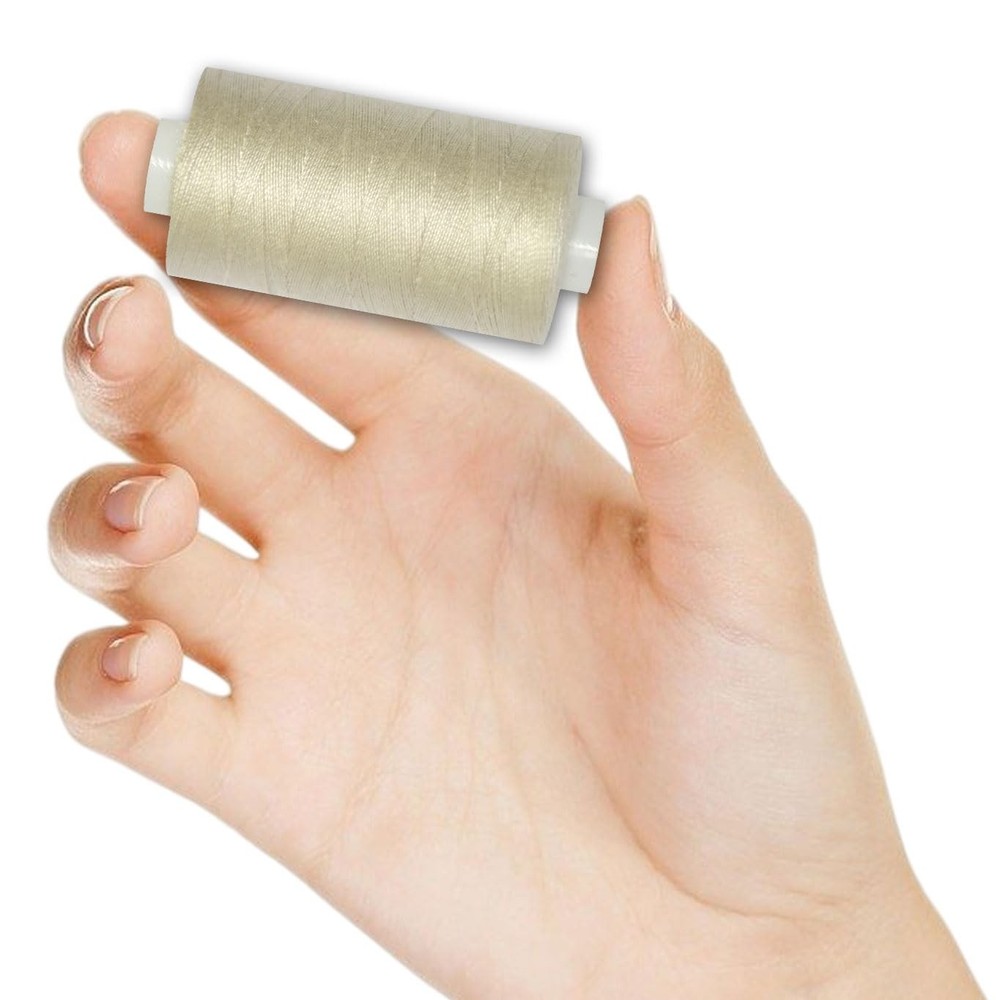 2 Spools All Purpose Sewing Thread Hand Polyester Machine Light Beige Supplies