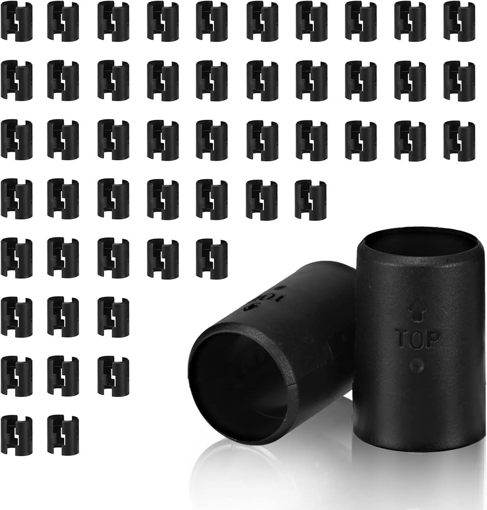 Wire Shelf Clips Black Plastic 25mm Posts Lock Clips for Storage Racks 100pcs
