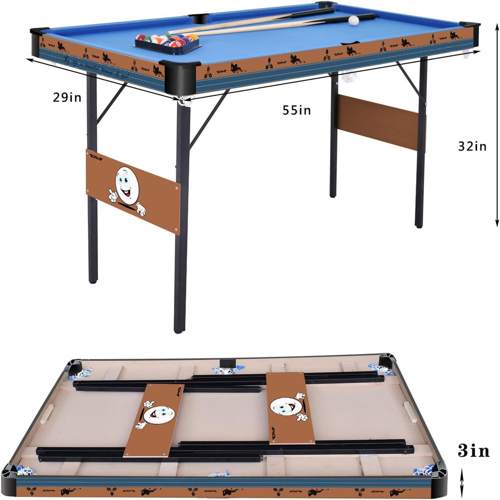 55Inch Multi Function 3 in 1 Combo Game Table, Folding Pool Table/Billiard Table