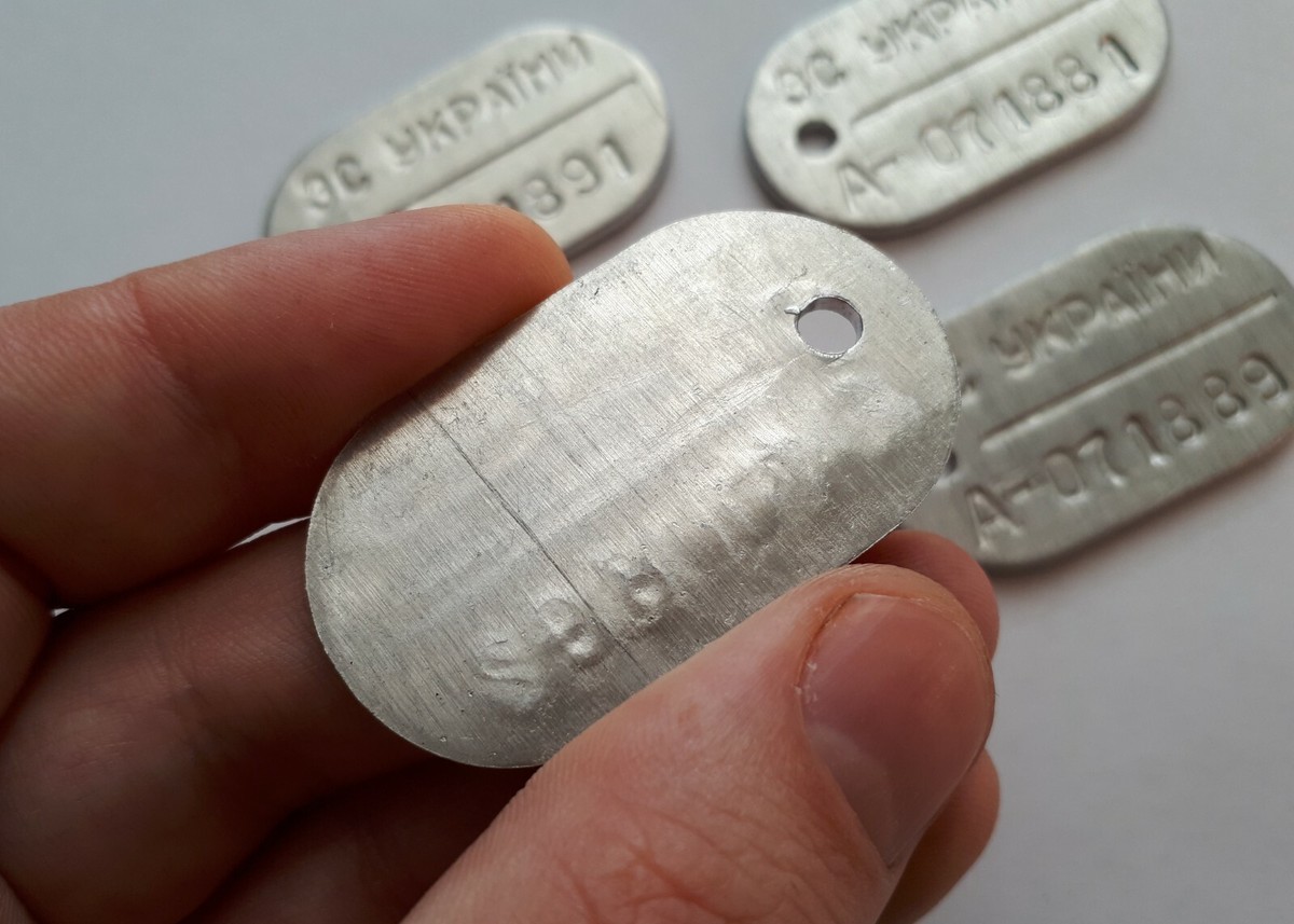 Russo Ukrainian War Dog Tag ID officer military original Ukraine Army Field Gear