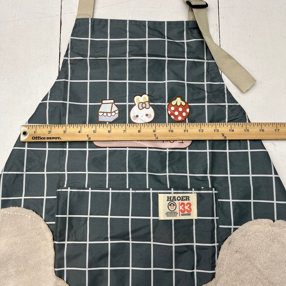 Haoer Gray Plaid Apron